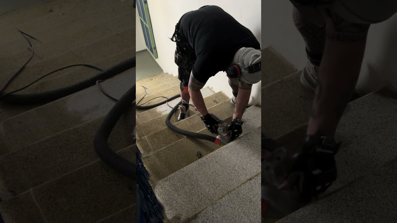 Renovace teraco schodů pod kobercem — Dr. Teraco Praha
